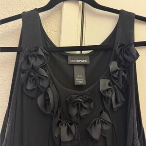 Lane Bryant Black Sleeveless Top with Bow Details